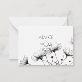 Creëer Your Own -  B&W Wildflower Advieskaart