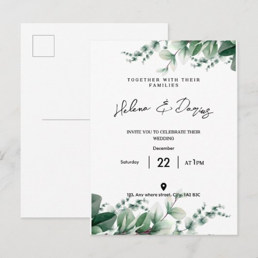 Creëer Your Own beroemd gemaakt door Go Green Aankondigingskaart (Voorkant / Achterkant)