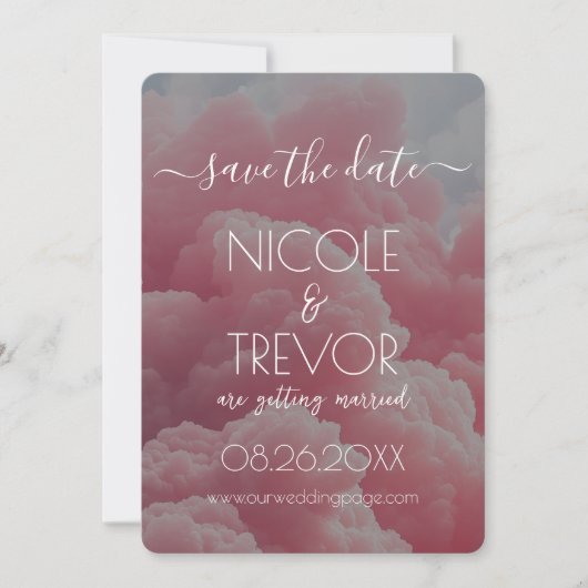 Creëer Your Own beroemd gemaakt door Pink Cloud Save The Date (Voorkant)