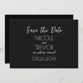 Creëer Your Own beroemd gemaakt door Plain Black M Save The Date (Voorkant / Achterkant)