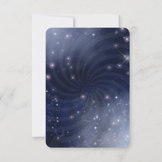 Creëer Your Own beroemd gemaakt door Spiral Starry RSVP Kaartje (Achterkant)