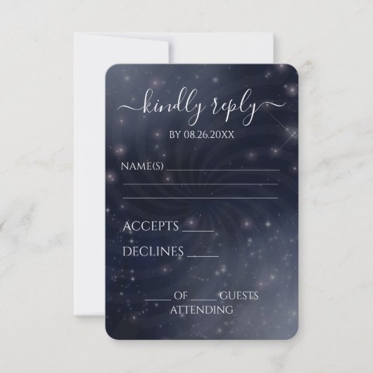 Creëer Your Own beroemd gemaakt door Spiral Starry RSVP Kaartje (Voorkant)