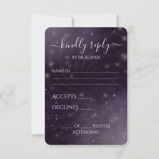 Creëer Your Own beroemd gemaakt door Spiral Starry RSVP Kaartje (Voorkant)