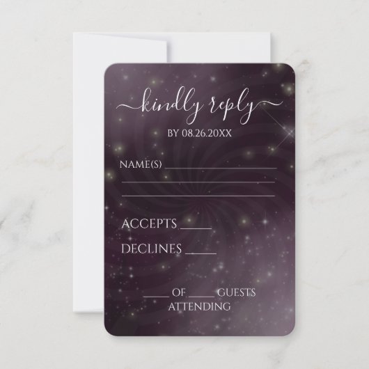 Creëer Your Own beroemd gemaakt door Spiral Starry RSVP Kaartje (Voorkant)