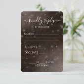 Creëer Your Own beroemd gemaakt door Spiral Starry RSVP Kaartje (Staand voorkant)