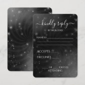 Creëer Your Own beroemd gemaakt door Spiral Starry RSVP Kaartje (Voorkant / Achterkant)