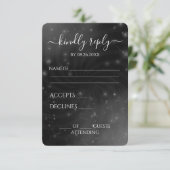 Creëer Your Own beroemd gemaakt door Spiral Starry RSVP Kaartje (Staand voorkant)