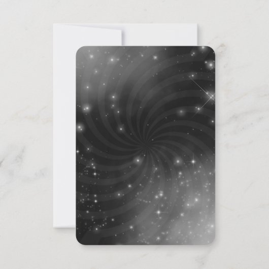 Creëer Your Own beroemd gemaakt door Spiral Starry RSVP Kaartje (Achterkant)