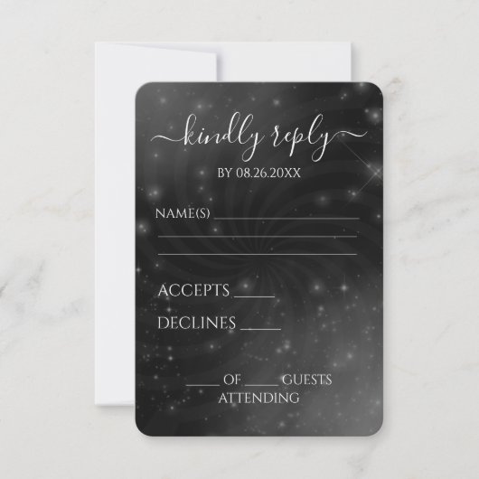 Creëer Your Own beroemd gemaakt door Spiral Starry RSVP Kaartje (Voorkant)