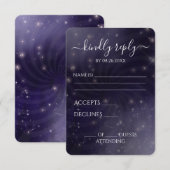 Creëer Your Own beroemd gemaakt door Spiral Starry RSVP Kaartje (Voorkant / Achterkant)