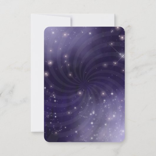 Creëer Your Own beroemd gemaakt door Spiral Starry RSVP Kaartje (Achterkant)