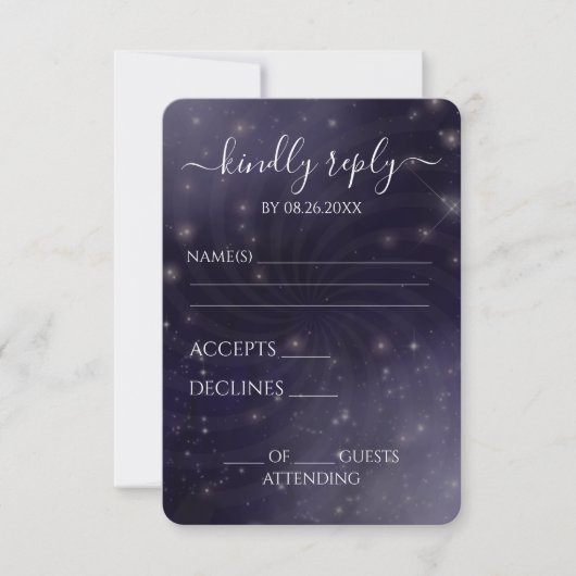 Creëer Your Own beroemd gemaakt door Spiral Starry RSVP Kaartje (Voorkant)