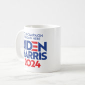 Creëer Your Own Biden Harris 2024 campagneslogan Koffiemok (Voorkant links)