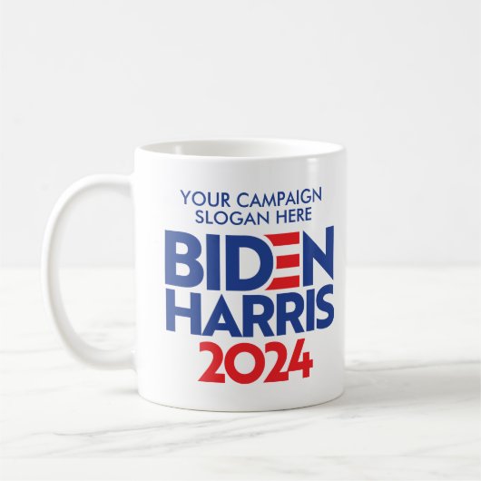 Creëer Your Own Biden Harris 2024 campagneslogan Koffiemok (Links)