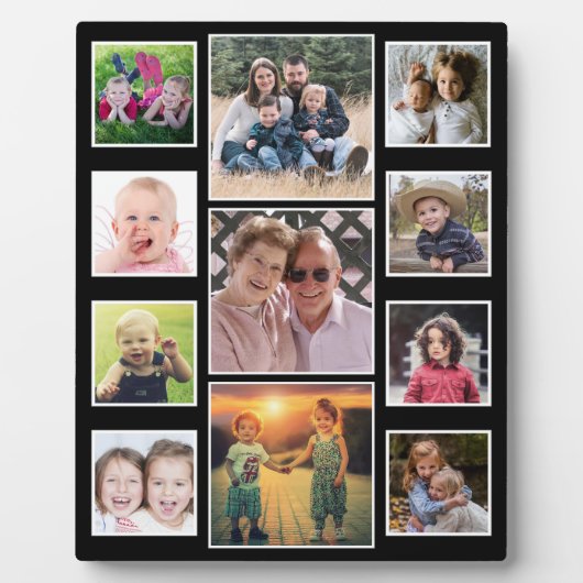 Creëer Your Own Black 11 Family Photo Collage Fotoplaat (Voorkant)