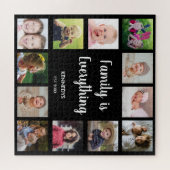 Creëer Your Own Black 12 Photo Collage Family Legpuzzel (Horizontaal)