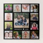 Creëer Your Own Black 13 Family Photo Collage Legpuzzel<br><div class="desc">Creëer uw eigen foto-collage puzzel met 13 van uw favoriete afbeeldingen op een zwarte achtergrond.Personaliseer uw persoonlijke naam en vastgestelde datum. De familiefilm collage puzzle is perfect voor solo- of familietijdactiviteit. Jigzaag puzzels helpen je te ontspannen en je stress te verlichten. De laatste trend in zelfzorg is dat puzzels een...</div>