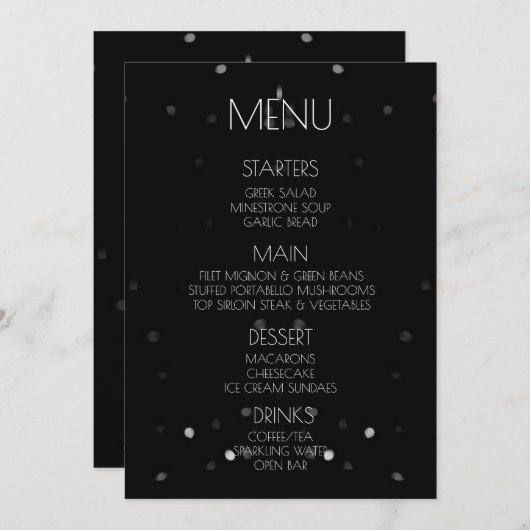 Creëer Your Own - Black Bokeh Menu (Voorkant / Achterkant)