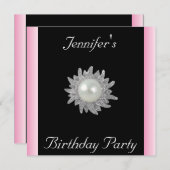 Creëer Your Own Black met juwelenuitnodiging Kaart (Voorkant / Achterkant)