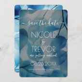 Creëer Your Own - Blauwe Röntgenfoto Bladeren Save The Date (Voorkant / Achterkant)