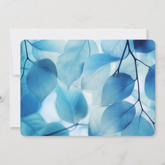 Creëer Your Own - Blauwe Röntgenfoto Bladeren Save The Date (Achterkant)