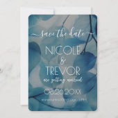 Creëer Your Own - Blauwe Röntgenfoto Bladeren Save The Date (Voorkant)