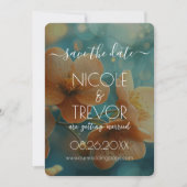 Creëer Your Own - Blauwgroen Bokeh Sinaasappels Bl Save The Date (Voorkant)