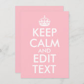 Creëer Your Own Blijf kalm en ga verder Notitiekaartje (Voorkant / Achterkant)