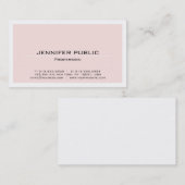 Creëer Your Own Blush Pink White Plain Trendy Visitekaartje (Voorkant / Achterkant)
