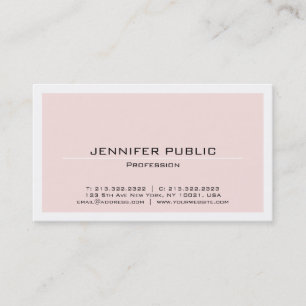 Creëer Your Own Blush Pink White Plain Trendy Visitekaartje