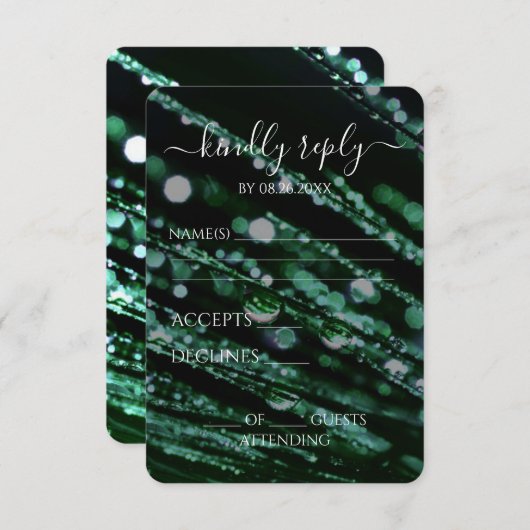 Creëer Your Own - Bokeh Frosted Branches RSVP Kaartje (Voorkant / Achterkant)