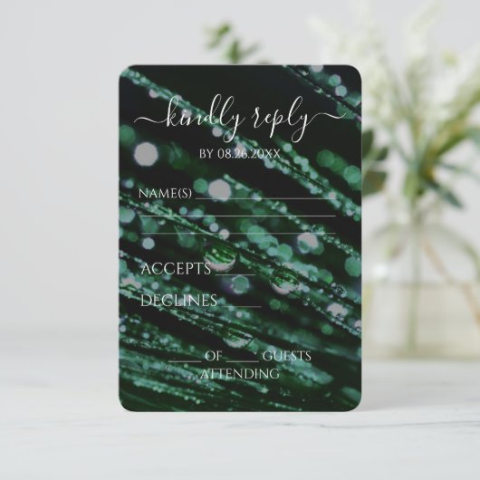 Creëer Your Own - Bokeh Frosted Branches RSVP Kaartje (Staand voorkant)