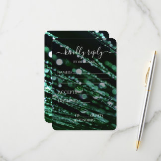 Creëer Your Own - Bokeh Frosted Branches RSVP Kaartje