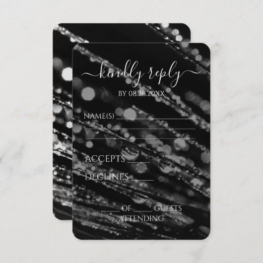 Creëer Your Own - Bokeh Frosted Branches RSVP Kaartje (Voorkant / Achterkant)