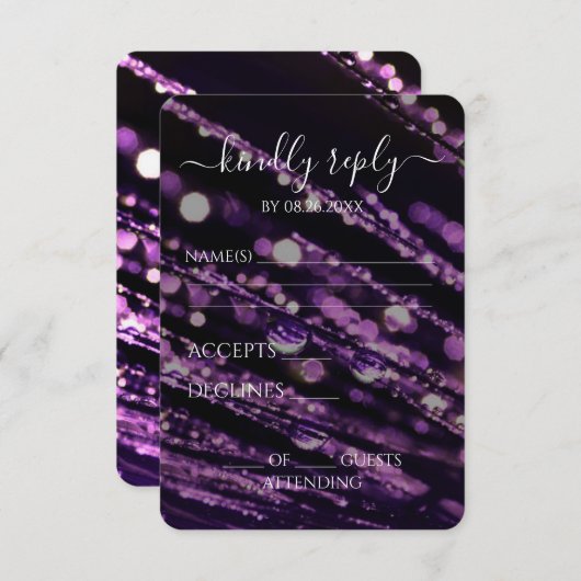 Creëer Your Own - Bokeh Frosted Branches RSVP Kaartje (Voorkant / Achterkant)