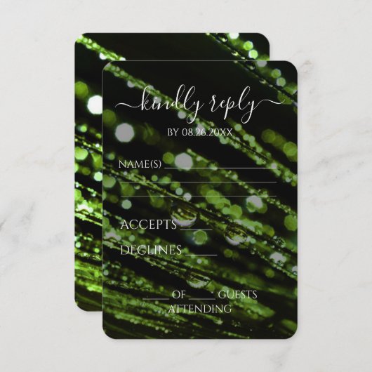 Creëer Your Own - Bokeh Frosted Branches RSVP Kaartje (Voorkant / Achterkant)