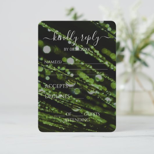 Creëer Your Own - Bokeh Frosted Branches RSVP Kaartje (Staand voorkant)