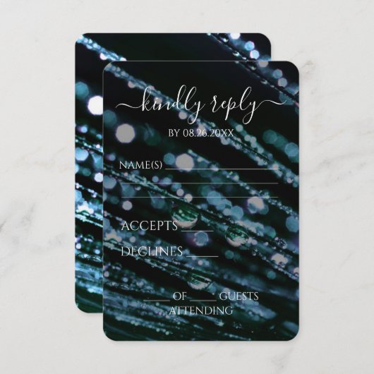 Creëer Your Own - Bokeh Frosted Branches RSVP Kaartje (Voorkant / Achterkant)