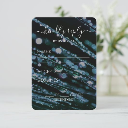 Creëer Your Own - Bokeh Frosted Branches RSVP Kaartje (Staand voorkant)