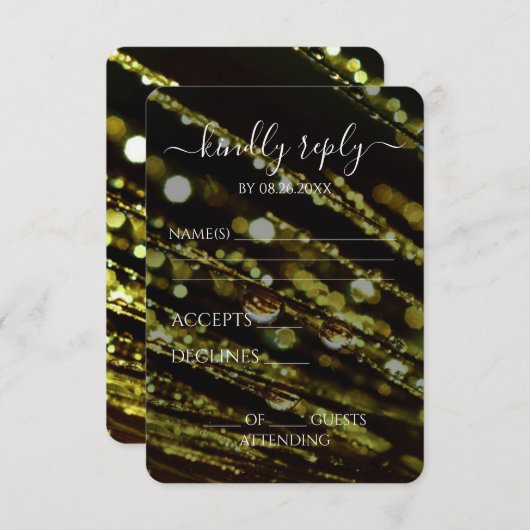 Creëer Your Own - Bokeh Frosted Branches RSVP Kaartje (Voorkant / Achterkant)