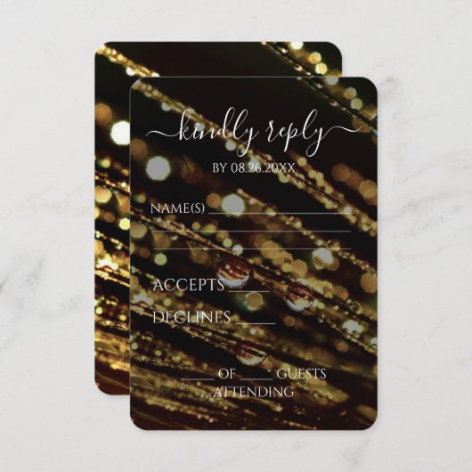 Creëer Your Own - Bokeh Frosted Branches RSVP Kaartje (Voorkant / Achterkant)