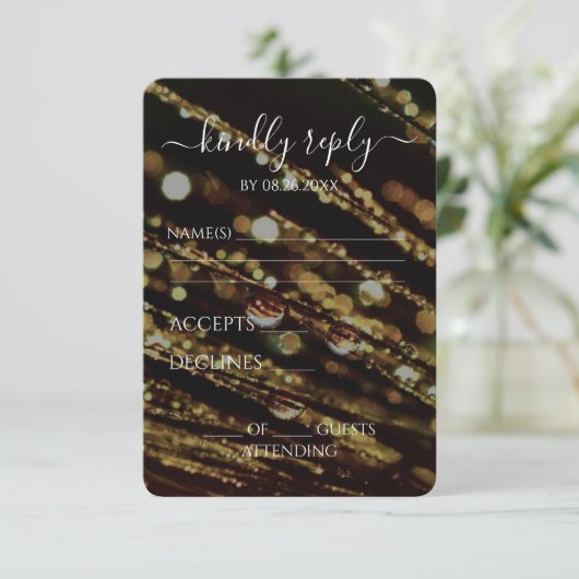 Creëer Your Own - Bokeh Frosted Branches RSVP Kaartje (Staand voorkant)