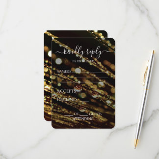 Creëer Your Own - Bokeh Frosted Branches RSVP Kaartje