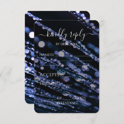Creëer Your Own - Bokeh Frosted Branches RSVP Kaartje (Voorkant / Achterkant)