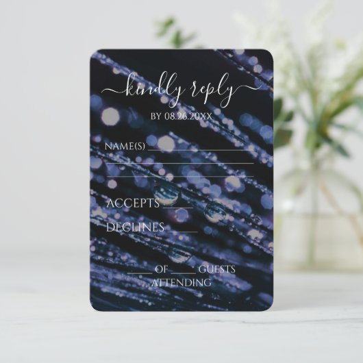 Creëer Your Own - Bokeh Frosted Branches RSVP Kaartje (Staand voorkant)