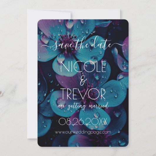 Creëer Your Own - Bold Flowers Closeup Save The Date (Voorkant)