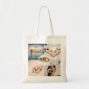 Creëer Your Own Bride and Groom Wedding Photo Tote Bag