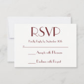 Creëer Your Own Burgundy and White RSVP (Voorkant)
