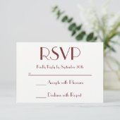 Creëer Your Own Burgundy and White RSVP (Staand voorkant)
