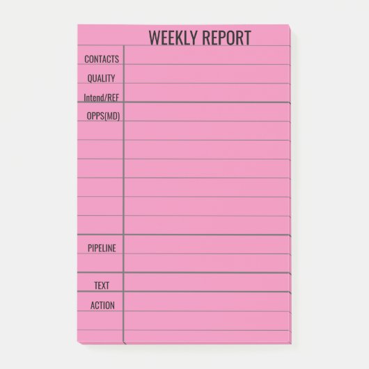 Creëer Your Own Business Weekly verslag Post-it® Notes (Voorkant)